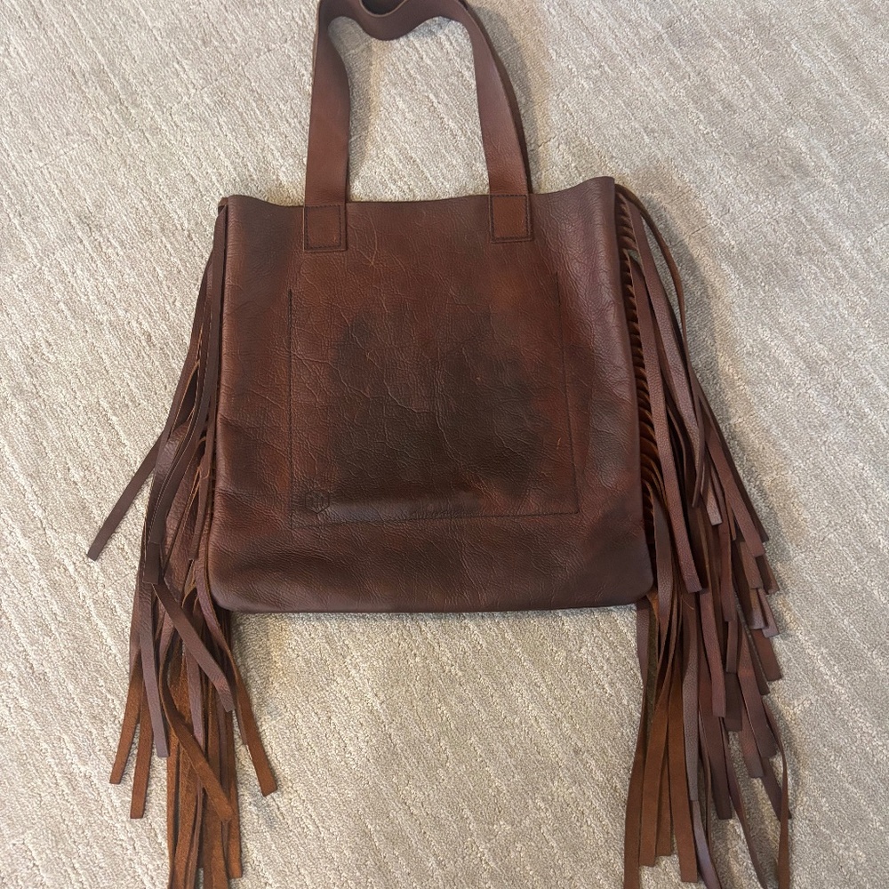 Boho Large Fringe Leather Purse